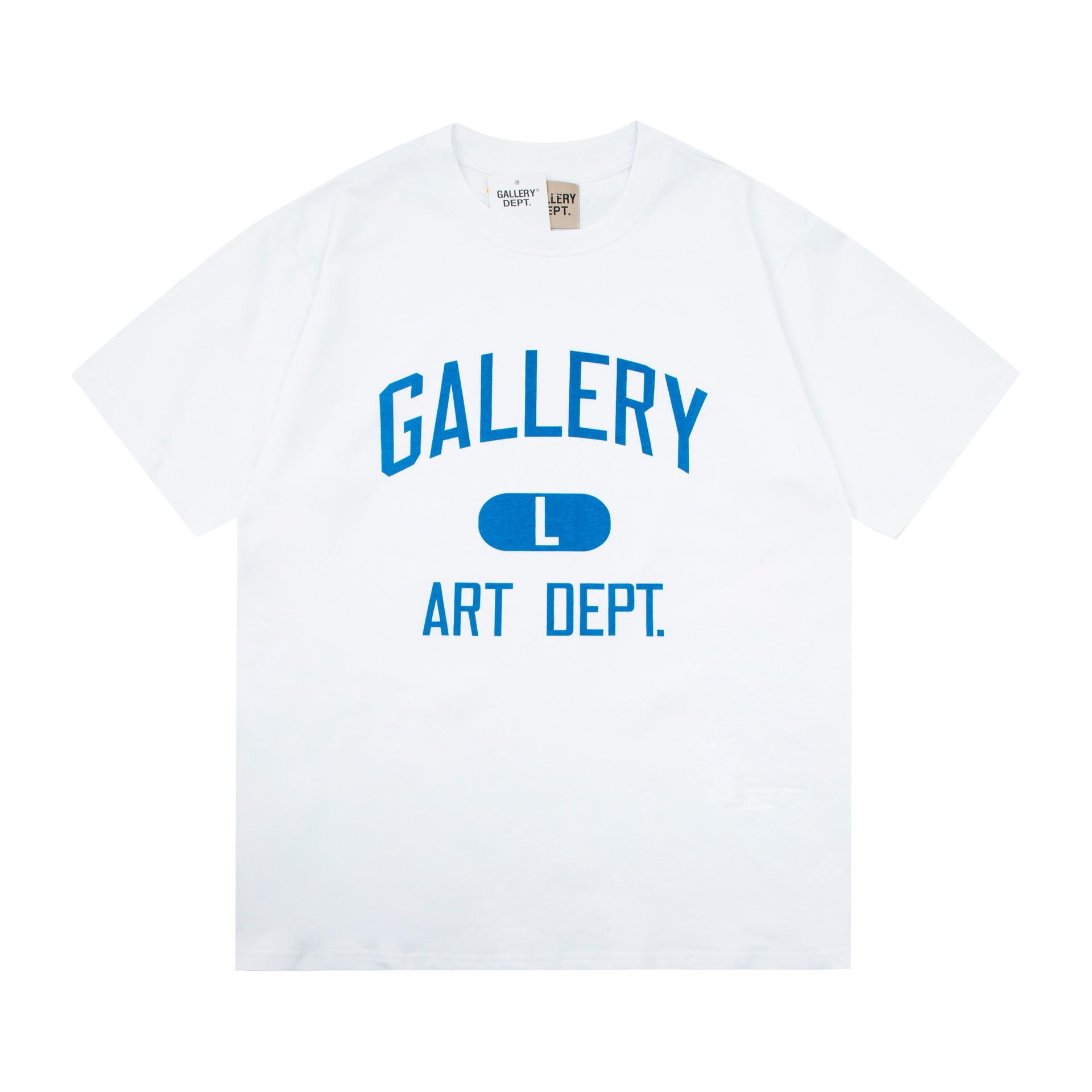 24S grenzüberschreitende europäische und amerikanische Trendmarke Gallery dept klassischer Alphabet-Slogan kurzärmeliges T-Shirt Herren und Damen High Street Halbärmel M weiß