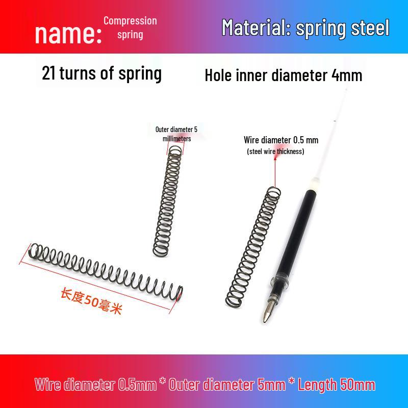 0.5mm Diameter Spring Steel Compression Spring for Precision Experiments and Miniature Helmet