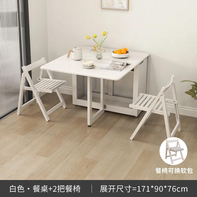 For Folding Dining Table Set 6 Chairs Luxury Modern Space Savers Minimalist Dining Table Nordic Table À Manger Kitchen Furniture
