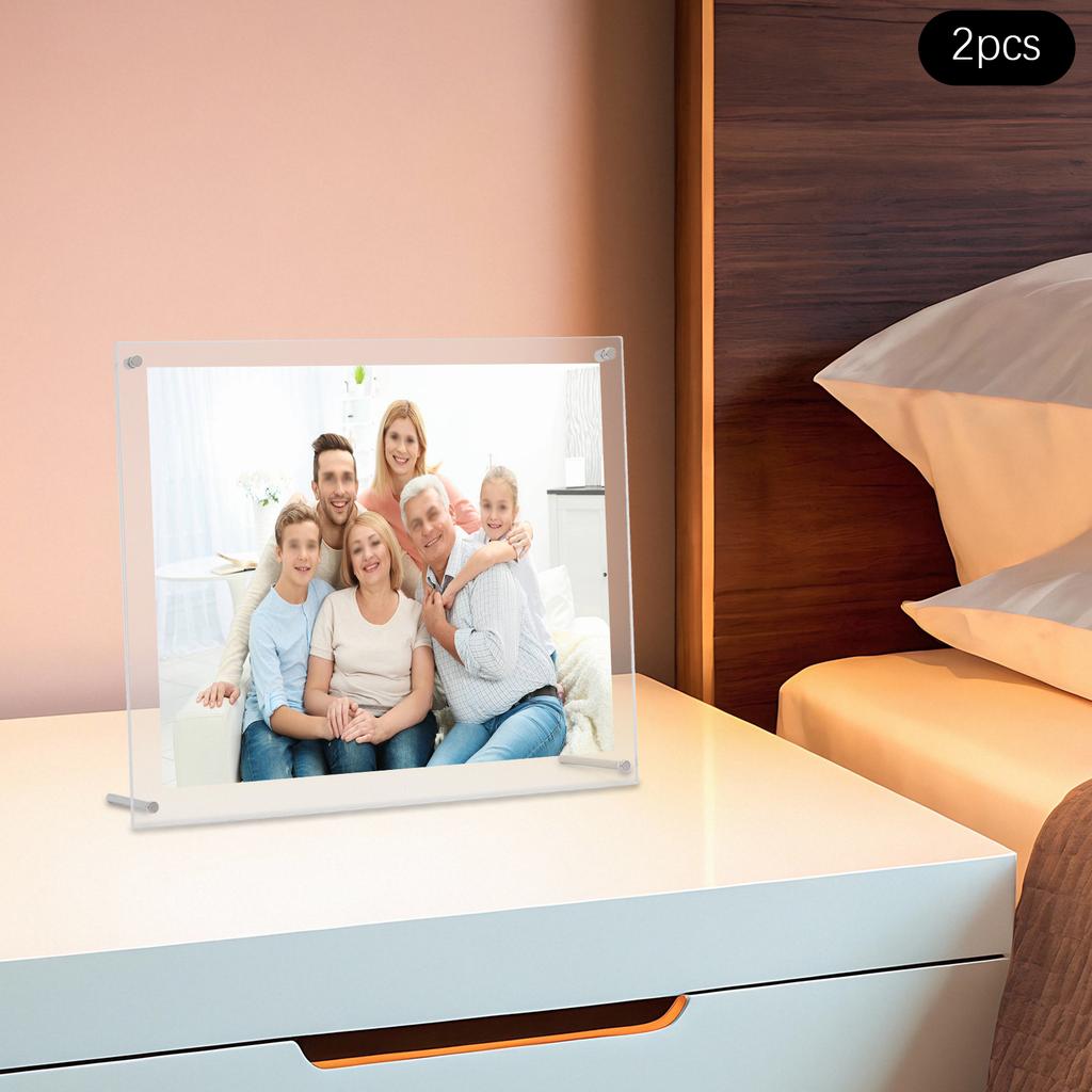 2Pcs 11x14 Inch Acrylic Picture Frames,Clear Rectangle Desk Picture Frames Single Picture Frame for Homes,Offices
