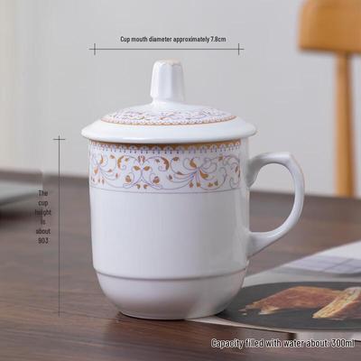 Bürotasse aus Bone China mit Deckel