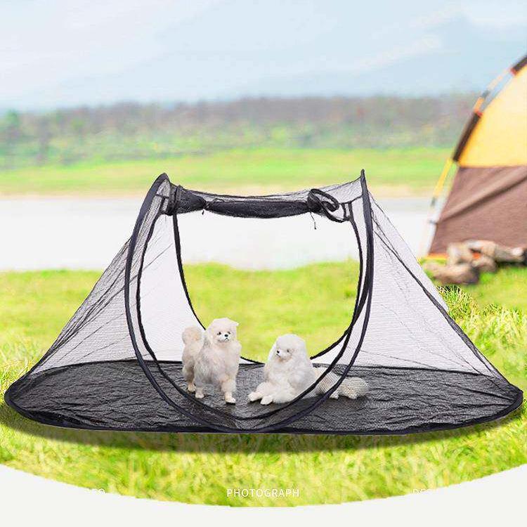 Pop Up Foldable Pet Mesh Tent, Portable Breathable Anti-Mosquito Playpen for Cats & Small Dogs