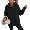 Women's Long Sleeve Hooded Pullover Sweatshirt with Stand Collar