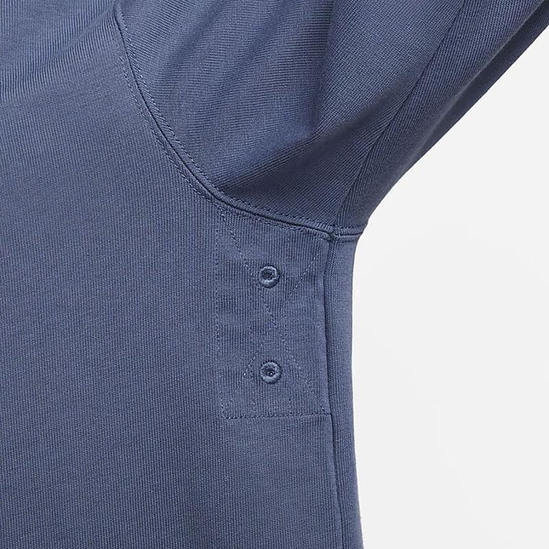 Nike Sportswear Trend Logo Embroidered Half-Zip Polo Long Sleeve T-Shirt Men Tops Phantom-Blue DX6754-491