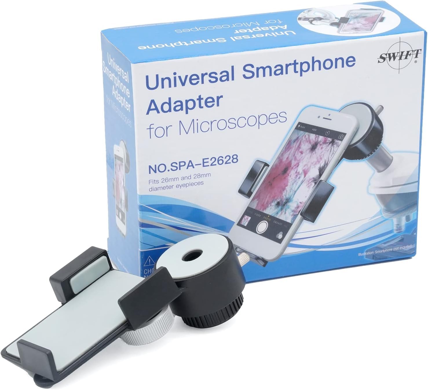 

SWIFT Microscope Smartphone Adapter, Fits 26mm and 28mm Eyepieces, Microscope Accessory SPA-E2628