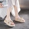 Internet celebrities thick-bottomed beach fairy wind 2025 summer new comfortable and versatile go out cool slippers fashion temperament ins tide