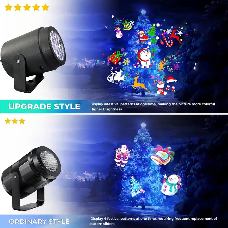 Rotating Snowflake Christmas Projector,360°Spinning Base,Auto-Rotating LED Holiday Lights,Home,Party,Wedding,Christmas,Halloween