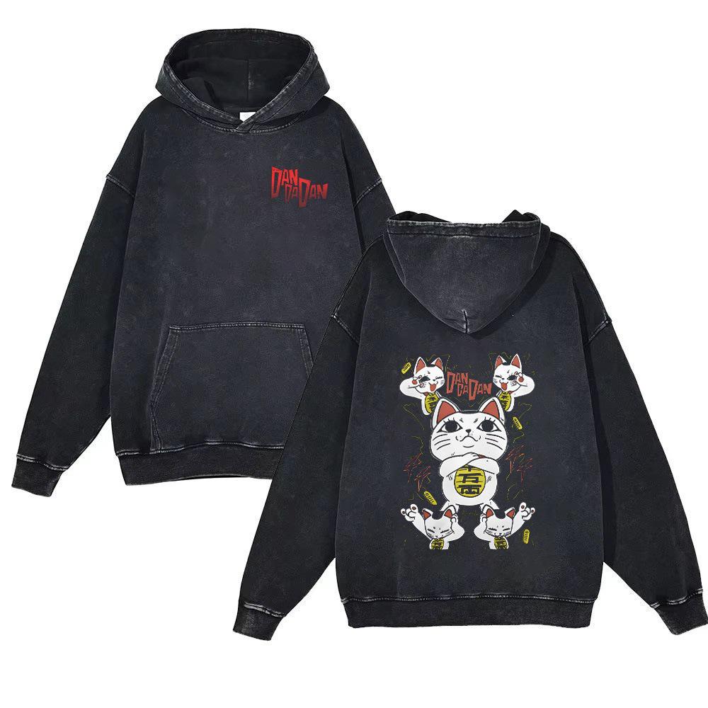 440g Vintage Anime Streetwear Retro Cotton Hoodie