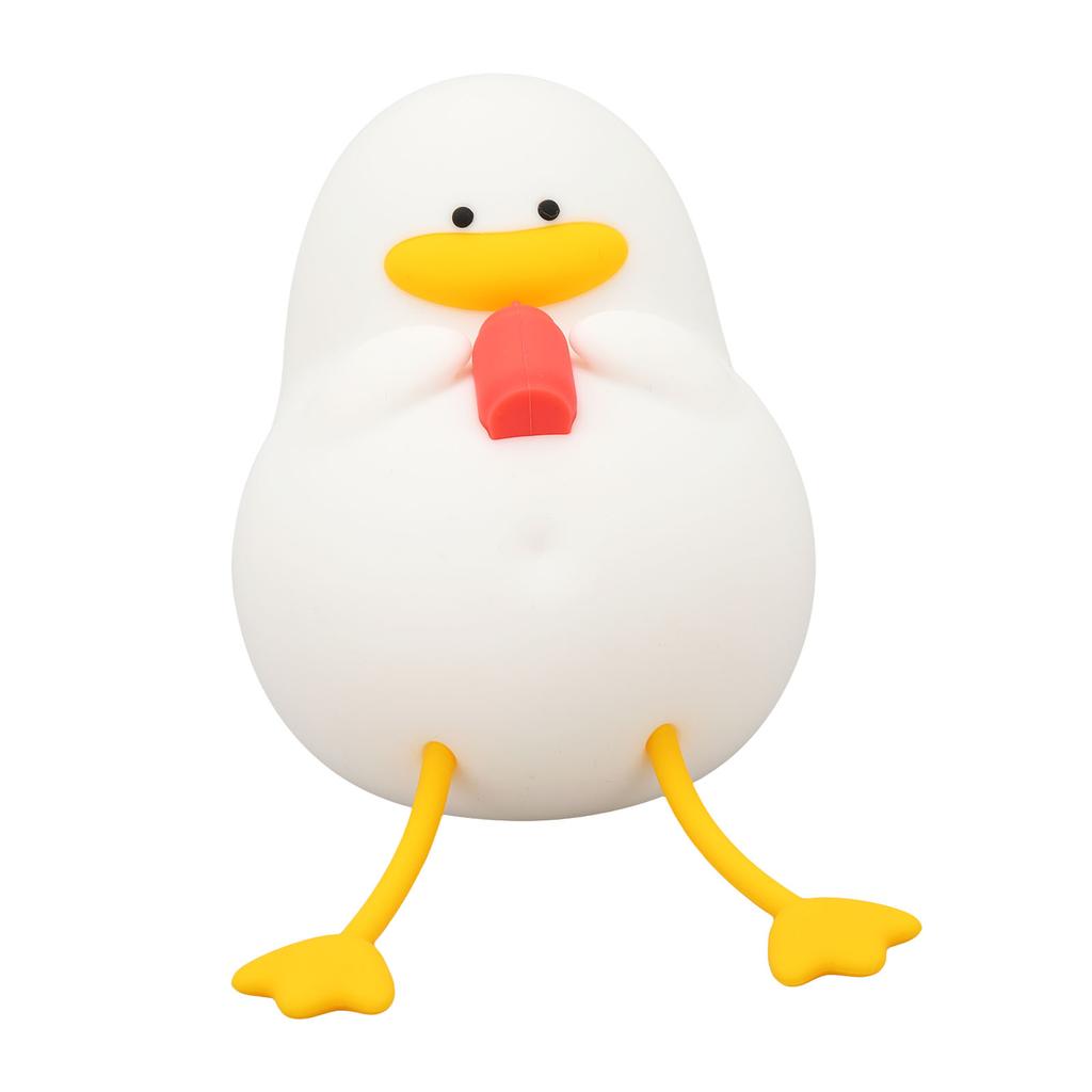 Niedliches Nachtlicht Augenschutz Bunt 3 Helligkeitsstufen USB-Aufladung Entenform Silikon Nachttischlampe für Schlafzimmer