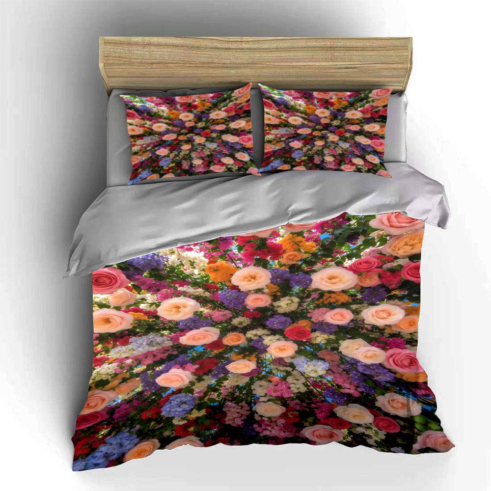 Multicolored floral bouquet pattern. Bedding sets Duvet cover sets Duvet covers Pillowcases(1* Duvet Cover 2* Pillowcases without duvet insert)