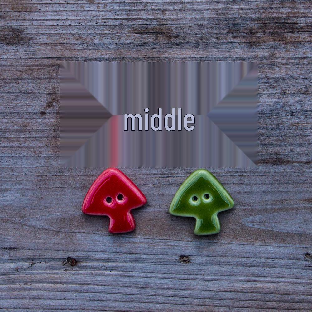 Handmade Colorful Small Mushroom Ceramic Buttons