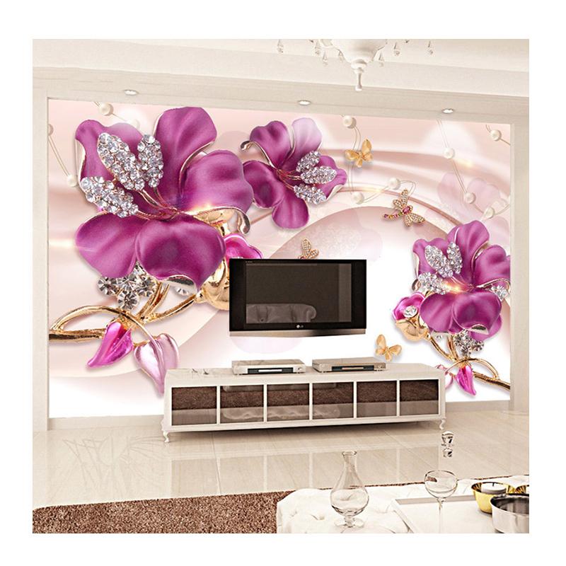 3D Wallpaper Modern Stereo Flower Jewelry Background Wall Decoration Murals Waterproof Living Room TV Wall Murals