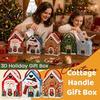 Seasonal Candy Packaging Boxes Christmas House Handle 3D with Gift Box Gingerbread/Santa Claus/Tree/Snowflake Decorative Cardboard