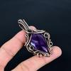 Amethyst Pendant, Gemstone  999 Copper Wire Wrapped Jewelry Pendant, Handmade Jewelry Birthstone Pendant, Gift For Him