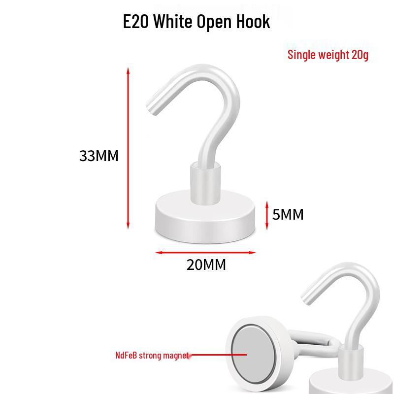 Strong NdFeB Magnetic Hook Refrigerator Sticker: No-Drill, Open, Round Magnet