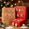 12pcs Christmas Kraft Paper Gift Tags Xmas Hang Tags with Twine Santa Snowman Elk Gift Label for Holiday Present Wrapping Decor