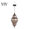 Patterned Shadow Solar Lights Hanging Lights, Moroccan Style Waterproof Outdoor Lanterns, Automatic Dusk to Dawn Powered Garden Lighting for
