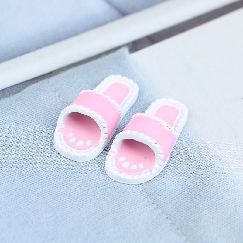 

Миниатюрные мини-тапочки для кукольного домика в масштабе 1/12, аксессуары для кукольной обуви розовый