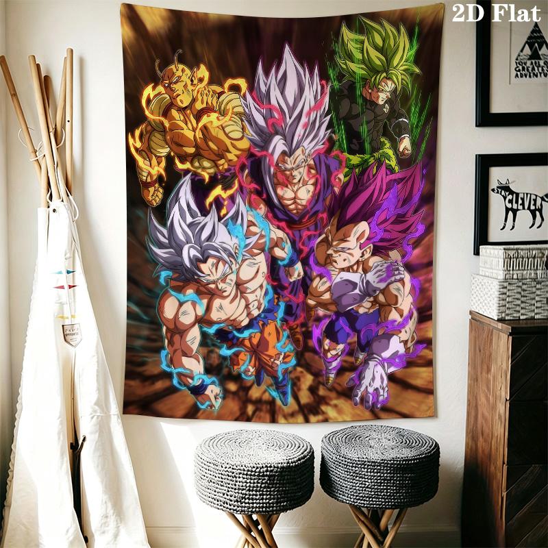 Son Goku Wall Tapestry Aesthetic Wall Hanging Printed Fabric Blanket Decorative Tapestries For Bedroom Living Room Home Decor