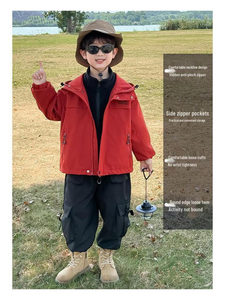 2025 Kids' Three-in-One Windbreaker Jacket - Spring/Autumn Style for Boys and Girls