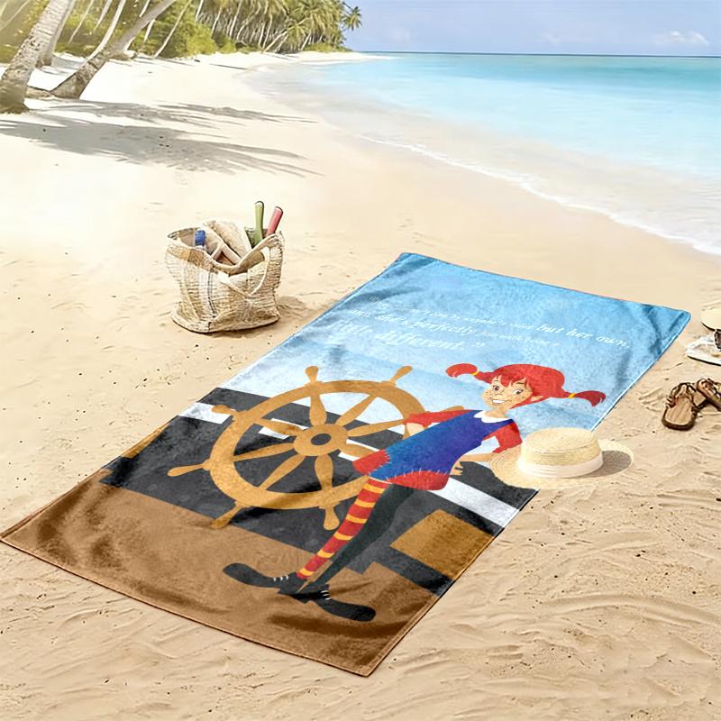 Pippi Handtuch, Großes Weiches Schnelltrocknendes Handtuch für Strand Camping Schwimmen