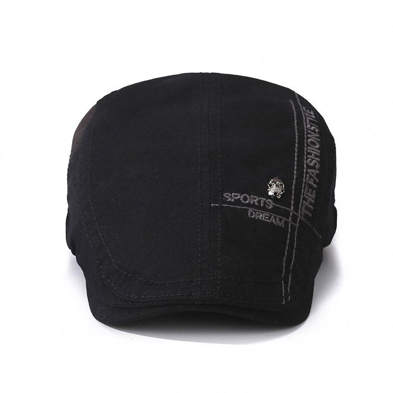 Beret Men's Spring Summer Skull Rivet Cap Women's British Vintage Sunscreen Hat