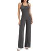 European Backless Wide-Leg Yoga Jumpsuit with Built-in Bra