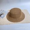Old Money Style Fashion Hollow Woven Flat Top Straw Hat Women's Fashion Summer Beach Vacation Sun Protection Shade Sun Hat Men