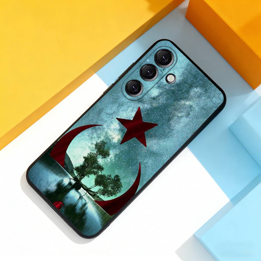 Algeria Flag Cool Phone Case For Samsung Galaxy A 73,72,51,53,52,71,22,5G,Note,J7,8,9 Soft Black Cover