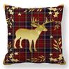 Christmas Red Checkered Pattern Digital Printing Short Plush Pillow Covers for Car Sofa Office Cushion Cover Home Goods
