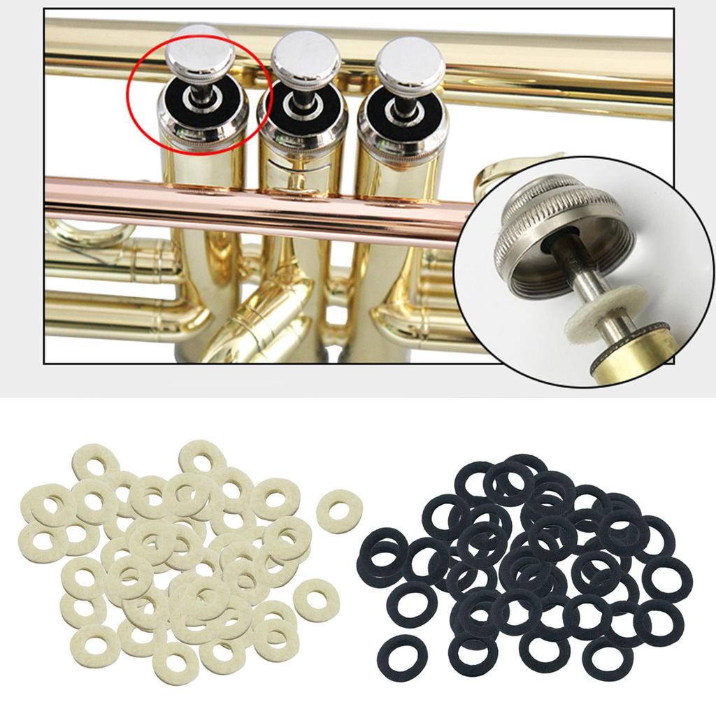50 Pieces Cornet trumpet type Felt Washers Musical Instrument Durable
