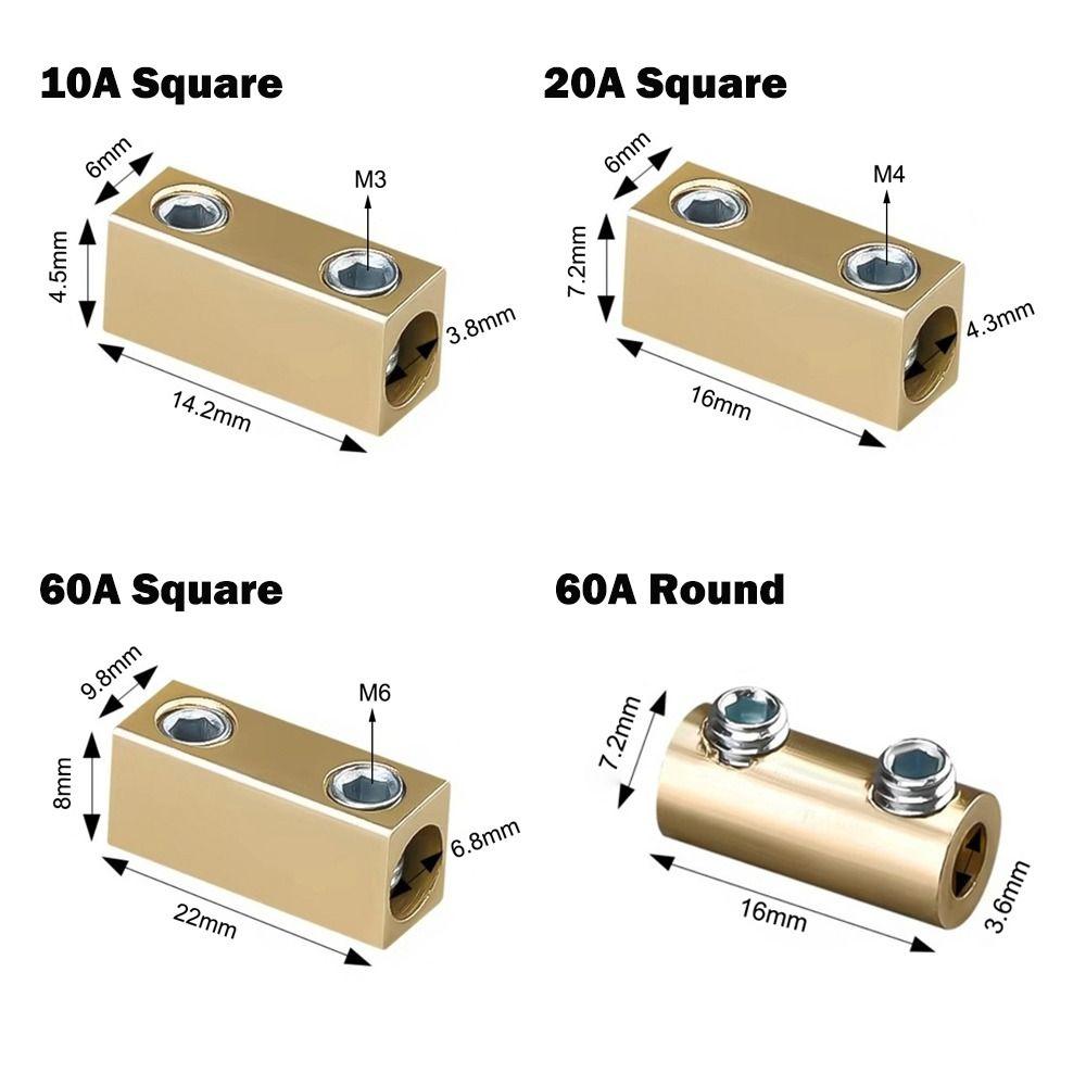 High Current High Power Splitter With Heat Shrink Tubing Wire Connector Terminal Blocks