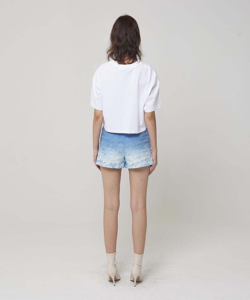 Meuameu Logo Wide Crop T-Shirt