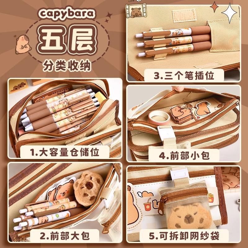 Pencil Case  New Elementary School Girls High-value Large-capacity Stationery Box Girls Junior High School Students