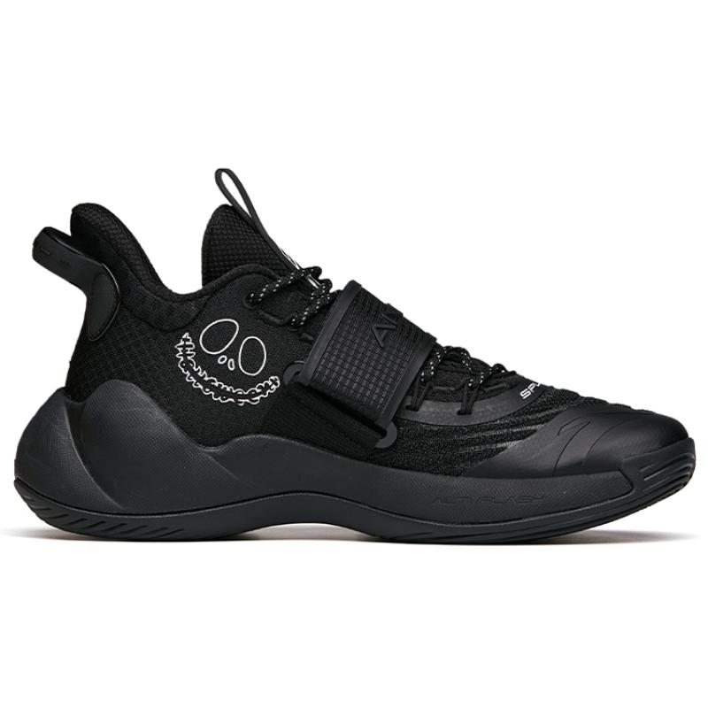 Anta Water Flower 3 Wear-Resistant Slip-Resistant Mid-Top Performance Basketball Shoes Men's Black White Sneakers 112121604S-8