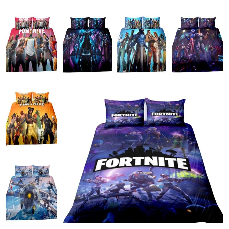 Fortnite Bedding Set 3-piece Bedding Set With Pillowcase And Duvet Cover Polyester Material