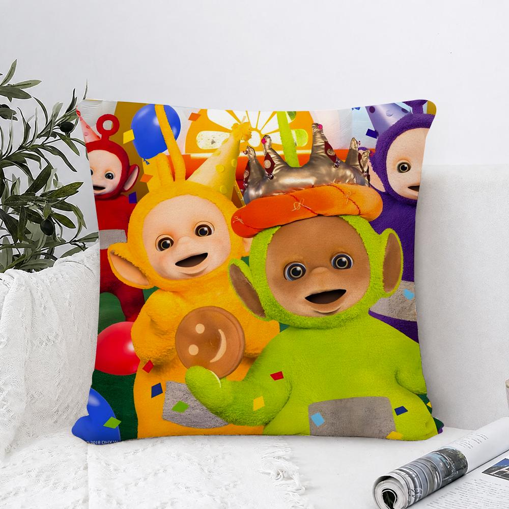 Childrens TTeletubbys Cushion Cover Plush Fabric Soft Double Sided Print Sofa Cushion Cover Throw Pillow Covers