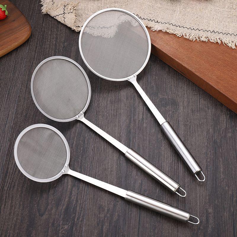 304 Stainless Steel 100 Mesh Skimmer: Ultra-Fine Filter Spoon for Fish Bone, Juice & Deep-Fried Dregs