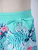 Kids Girls 3 Piece Asymmetric Swim Set Ruffle Trim Floral Print Crop Tops Skirt Briefs Beach Pool Bathing Suit