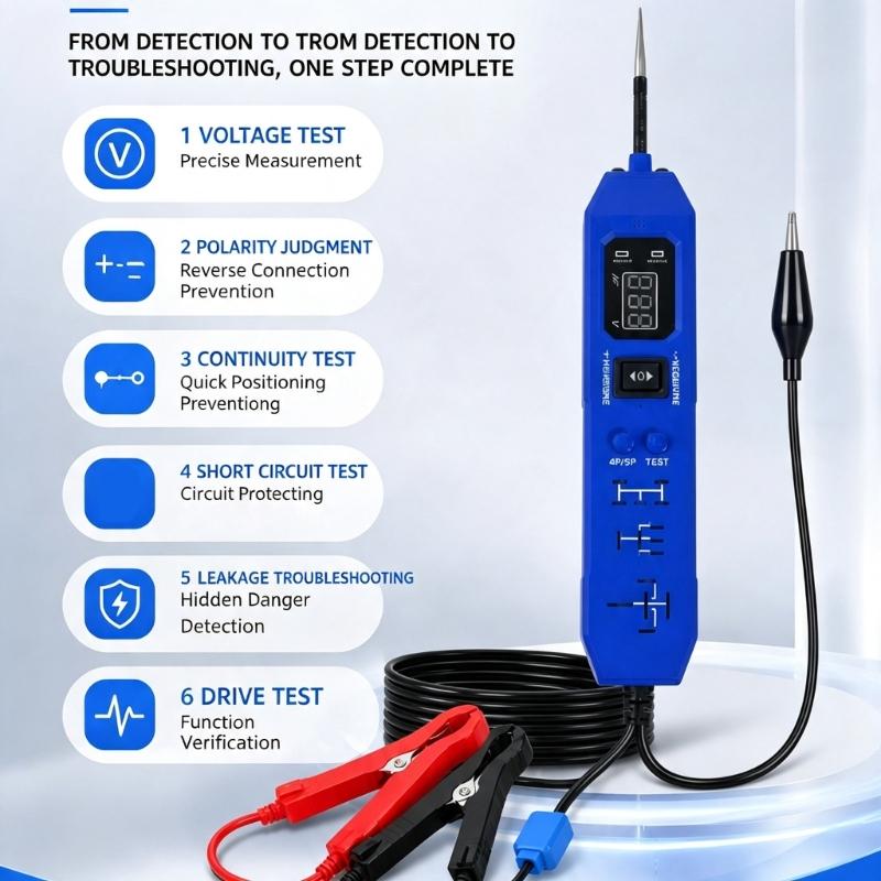 4 Pin 5 Pin Power Circuit Probe Tester with Digital Display for Vehicle Pin Testing, Wiring Service Work and Daily Checks Use