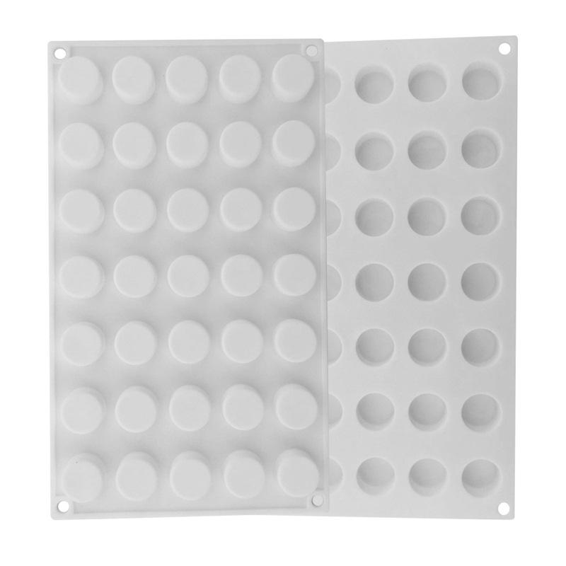 1 Pc 35 with Small Cylindrical Mousse Cake Mold Round Sandwich Silicone Mold Small Eardrum Dessert Fondant Baking Mold