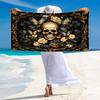 Floral Skull Art Print Beach Towel, Large Soft Quick Dry Towel for Beach Camping Swimming