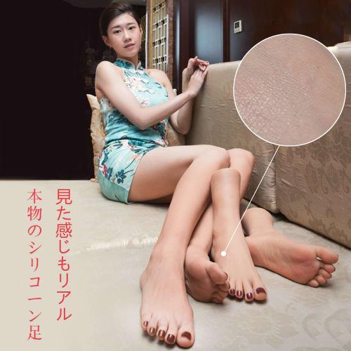 Silicone Foot Model, Realistic Female Mannequin, 21cm, Both Feet - Cherry Nails
