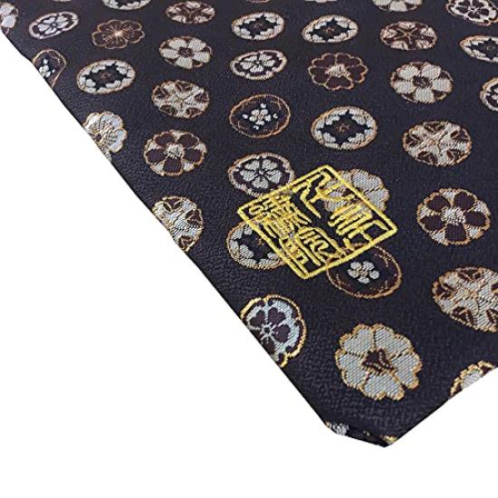 Zlatý brokátový stahovací sáček s čínským květinovým vzorem, střední velikost [Senshishuin] Nishijin-ori (Podšité) Vzor,