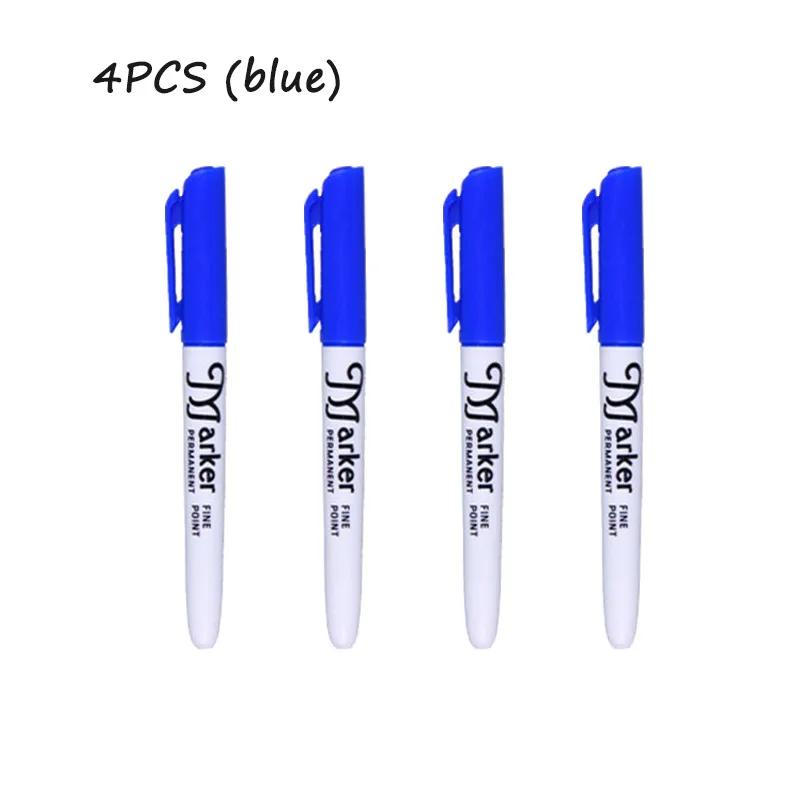 

4PCS Permanent Marker Pens, Black & Blue & Red & Green, Quick-drying Color Marker Pens, Non-Fading & Quick-Drying
