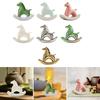 Miniature Horse Figurine Animal Sculpture Ceramic Tea Pet Rocking Statue for Living Room