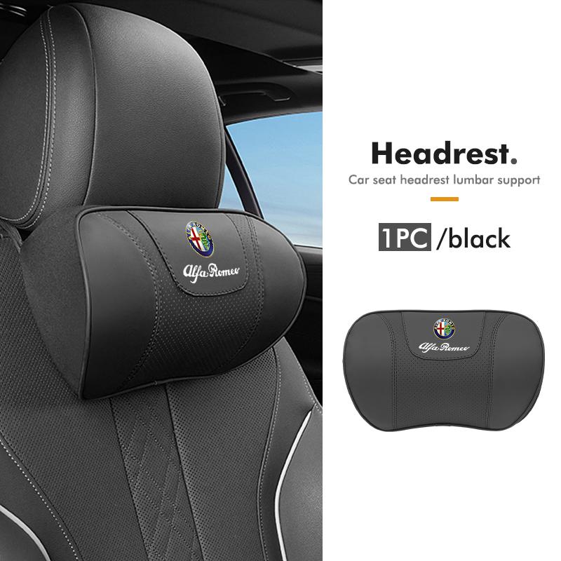 AAACO1 Car Headrest Lumbar Support Pad Seat Back Pillow Auto Interior Accessories For Alfa Romeo 159 Giulietta Giulia 147 Mito 156 159