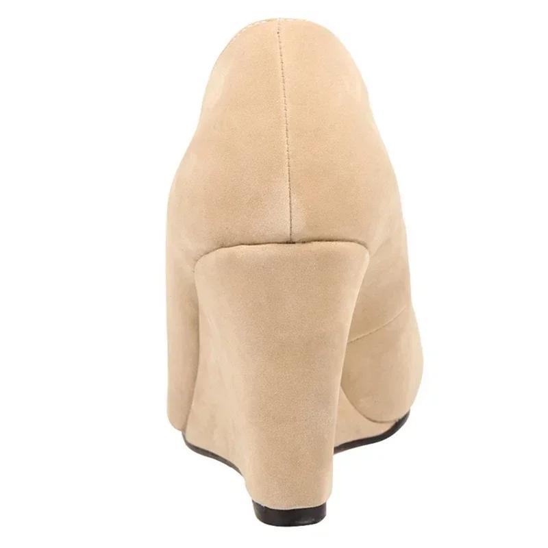 Damskor Kilklackar Vår Höst Klassiska Sexiga Spetsiga Tår Platå Höga Klackar Pumps Svart Kontorsdam Partyklänning Bröllopssko