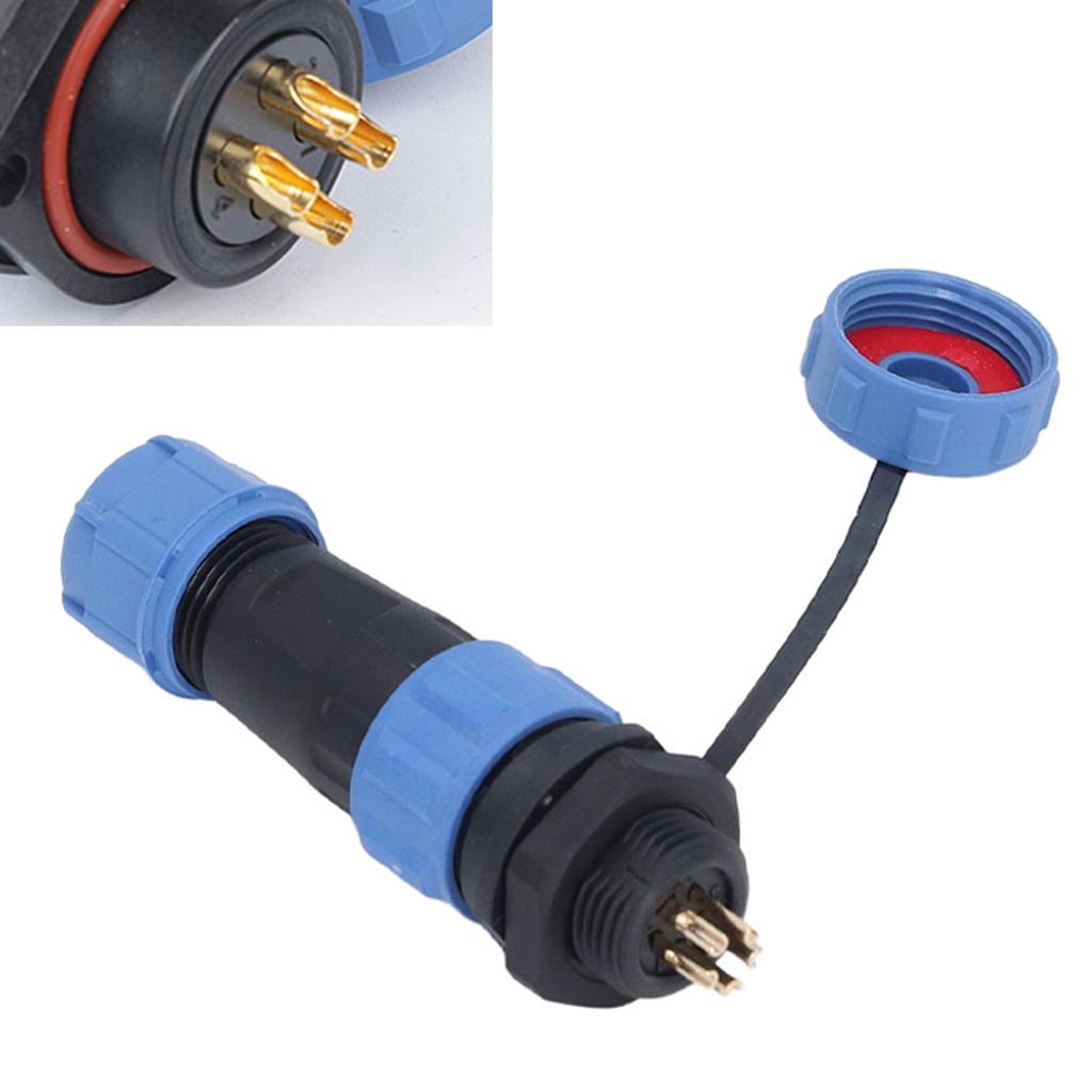 5PCS Industrial Electrical Power Cable Connector 5 Pin IP68 Waterproof Aviation Bulkhead Connector A