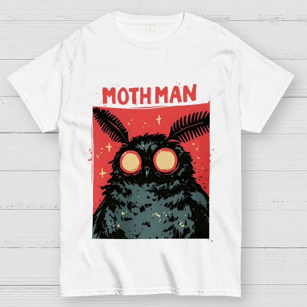 Cryptid Mothman Unisex 100% Cotton Summer Casual Cool Loose T-Shirt